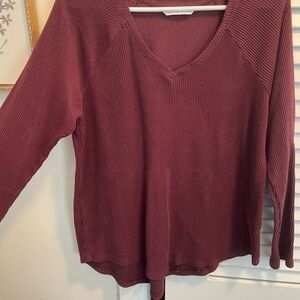 Sonoma Burgundy Ribbed Knit Top